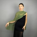 Pistacho greek style cape pistachio chiffon shrug green wrap sheer pistacho cape sheer green shawl bridesmaids light olive wedding wrap product logo