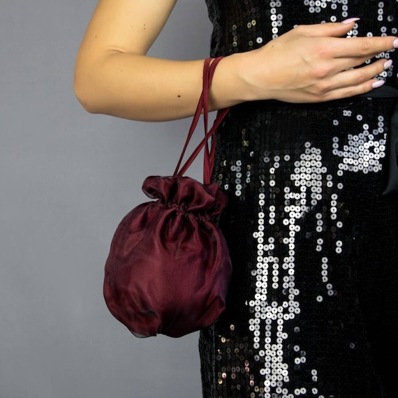 Pochette Soirée Pochette Bordeaux Mariage Sac à Main Bordeaux
