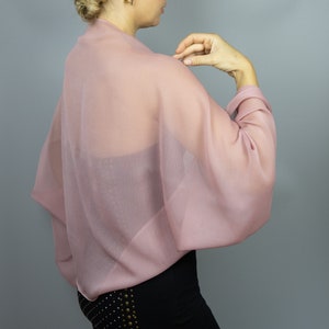 dusty rose chiffon shawl