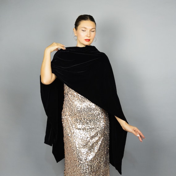 Silk Scarf Velvet Evening Wraps Shawls Sparkling Metallic Shawls And Wraps  With Buckle For Evening Party