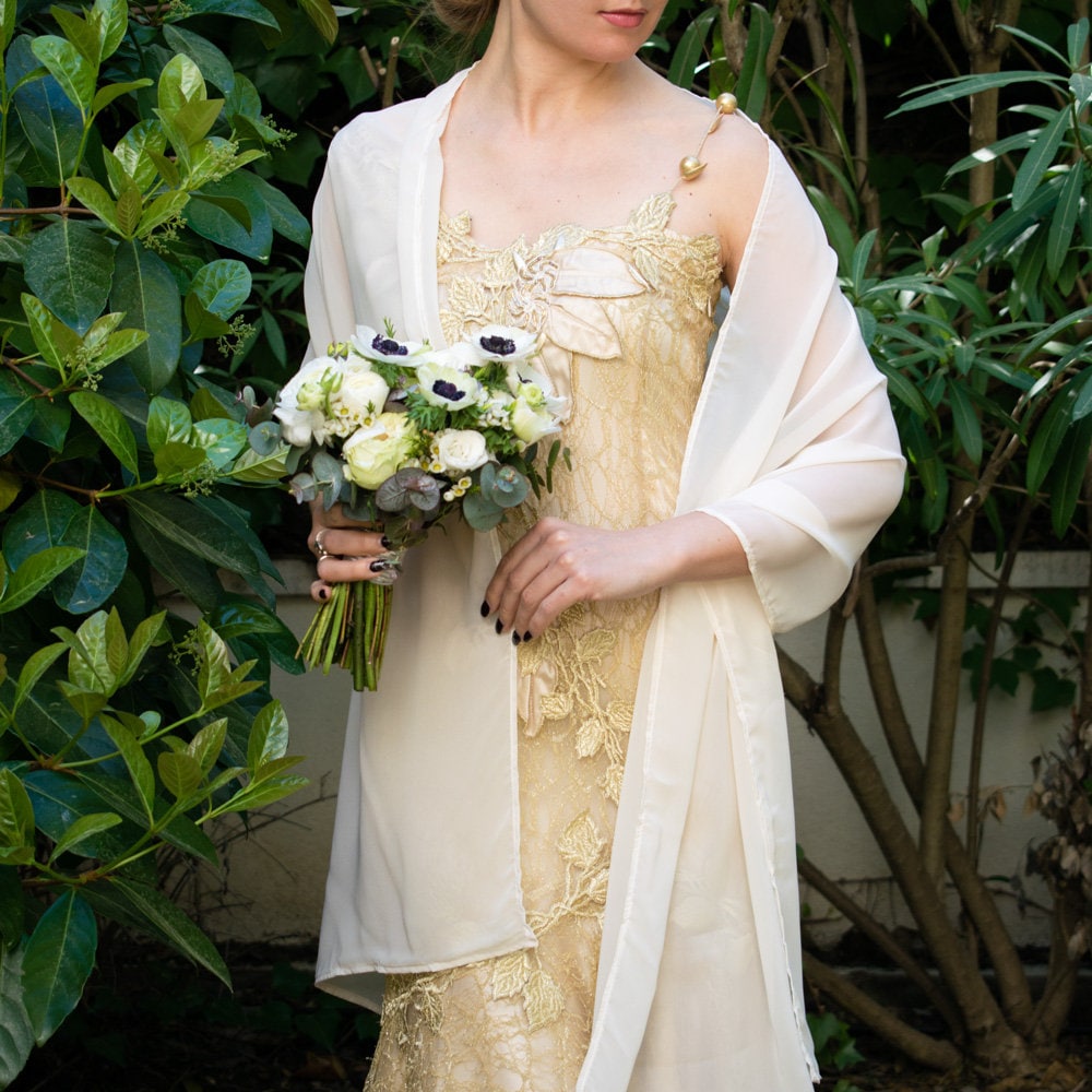 早割シーズン券 Ivory Wrap Ivory Shawl Ivory Scarf Ivory Cream Bridal Stole Clothing