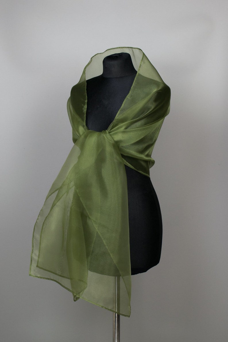 Vert olive de luxe, vert bataille, enveloppement Moss Basil Organza, châle, boléro, accessoire élégant de haussement dépaules de mariage dhiver 200 cm Olive