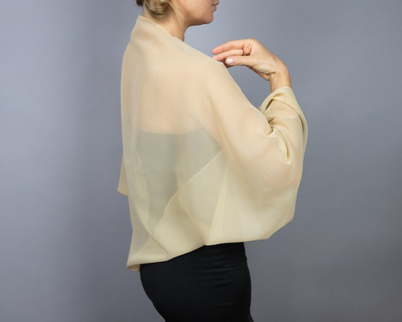 Coprispalle Donna Elegante Estivo Cardigan Cerimonia Leggero Bolerino Trasparente Argento Giacca Estiva Cipria Aperto Bolero Coprispalle Sposa Mezza Manica - Foto 10