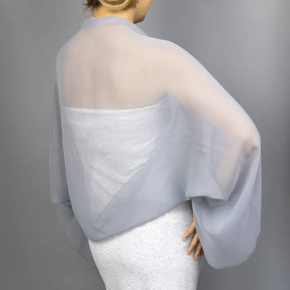 Women's Chiffon Cape Shawl - Elegant Evening Dress Cover Up & Wedding Wrap