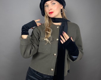 Bufanda de terciopelo negro Bufanda de cuello de terciopelo en muchos colores regalo de mujer Bufanda de terciopelo de boda de invierno oro, plata, negro verde burdeos rojo azul marino