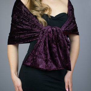 Velour / velvet stole shawl wrap shrug wedding dress, 150 cm x 30 cm , finest fabric ,burgundy red wine shawl bolero wedding accessory