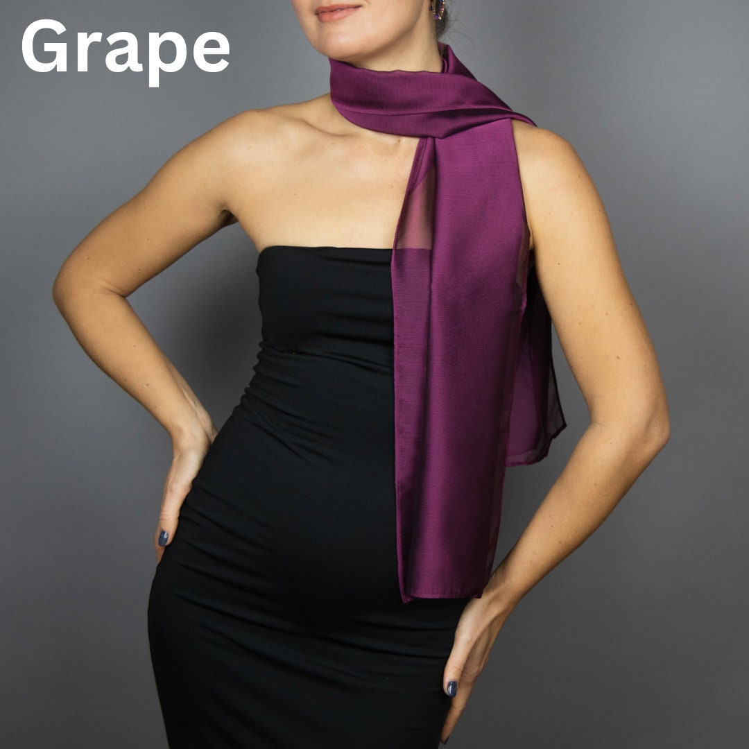 Stylore Bufanda De Gasa Para Mujer, Ligera, Transparente, Larga, Color Naranja, 18 X 64 Pulgadas, Naranja