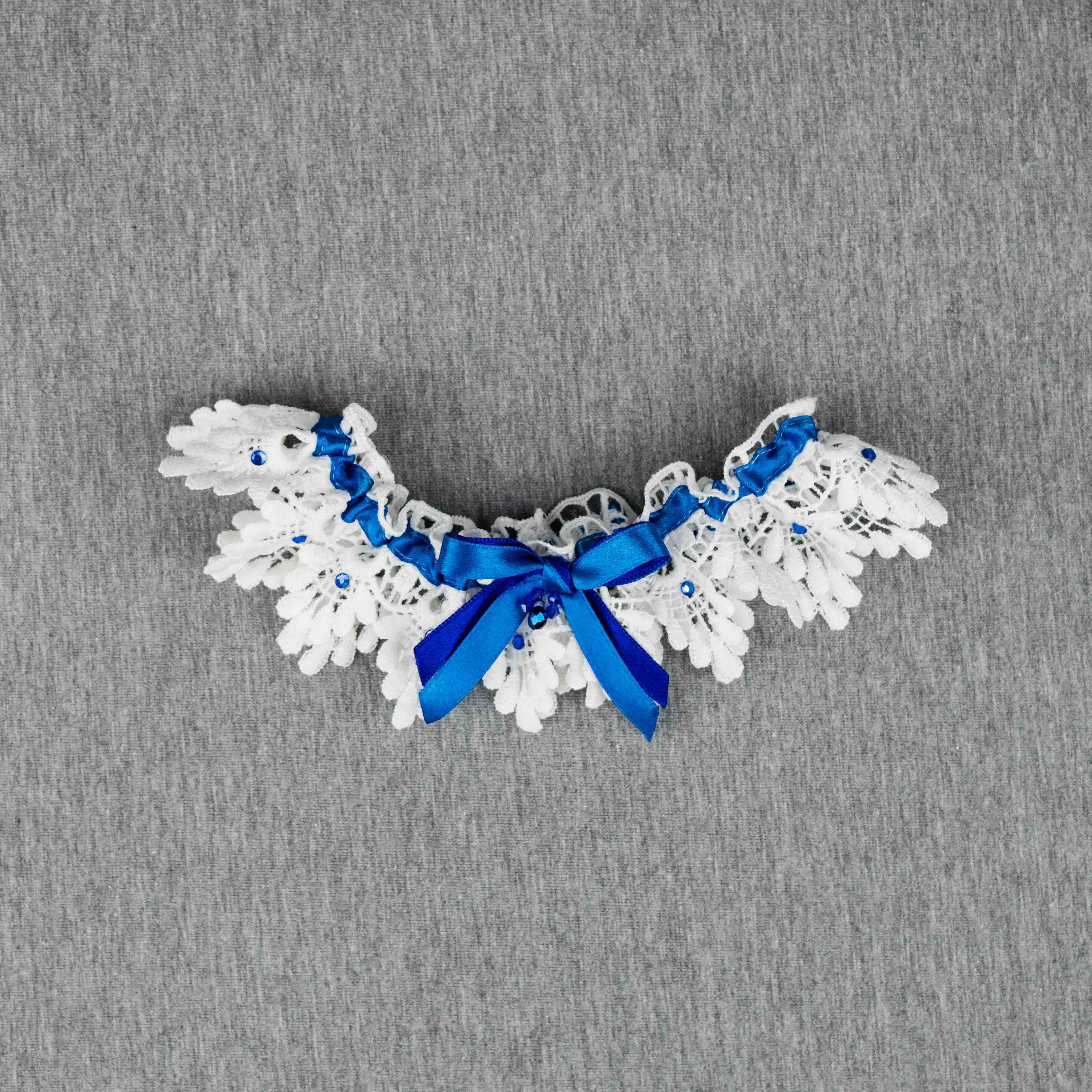 Giarrettiera Blu GIARRETTIERE BALLO IN Pizzo Matrimonio Giarrettiere Per Sposa 87310 - Foto 5