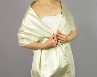 Satin Taffeta Golden wrap, woman wrap , woman shawl, evening wrap wedding shrug elegant accessory Gold scarf ideal for bridesmaids