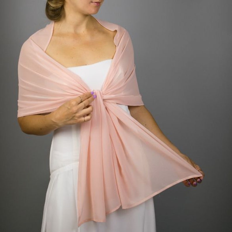 blush pink chiffon shawl