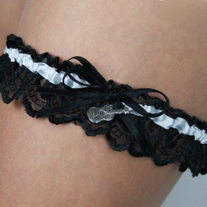 Guitar garter , music , Bridal garter , wedding garter ,tossing garter , bridesmaids, prom garter , carnival , black garter, bridal gift
