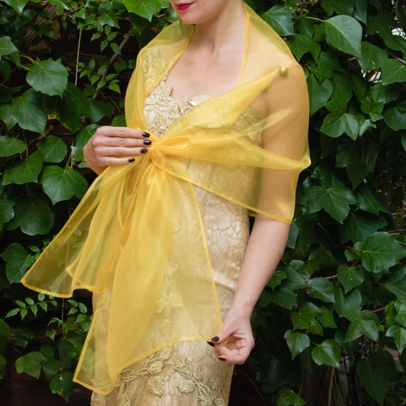 Organza Wrap Shawl Bolero Summer Yellow Shawl Wedding Yellow Wrap