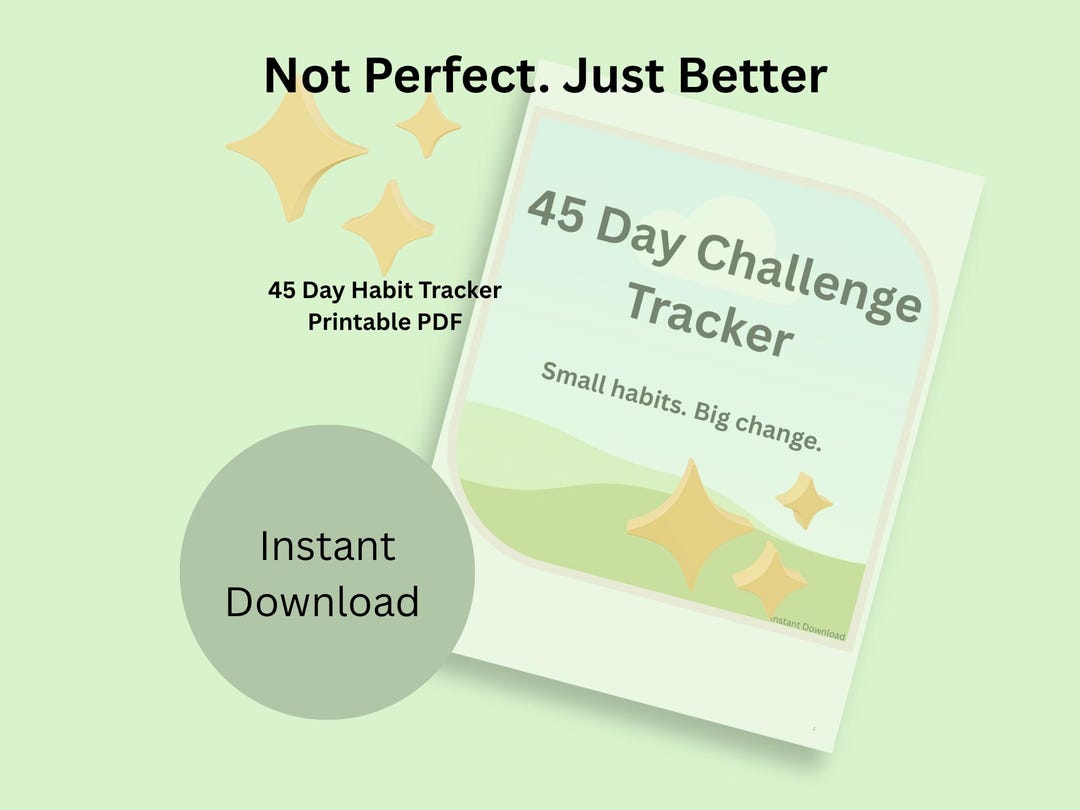 45 Day Challenge Printable PDF | Habit Tracker | Fitness Planner ...