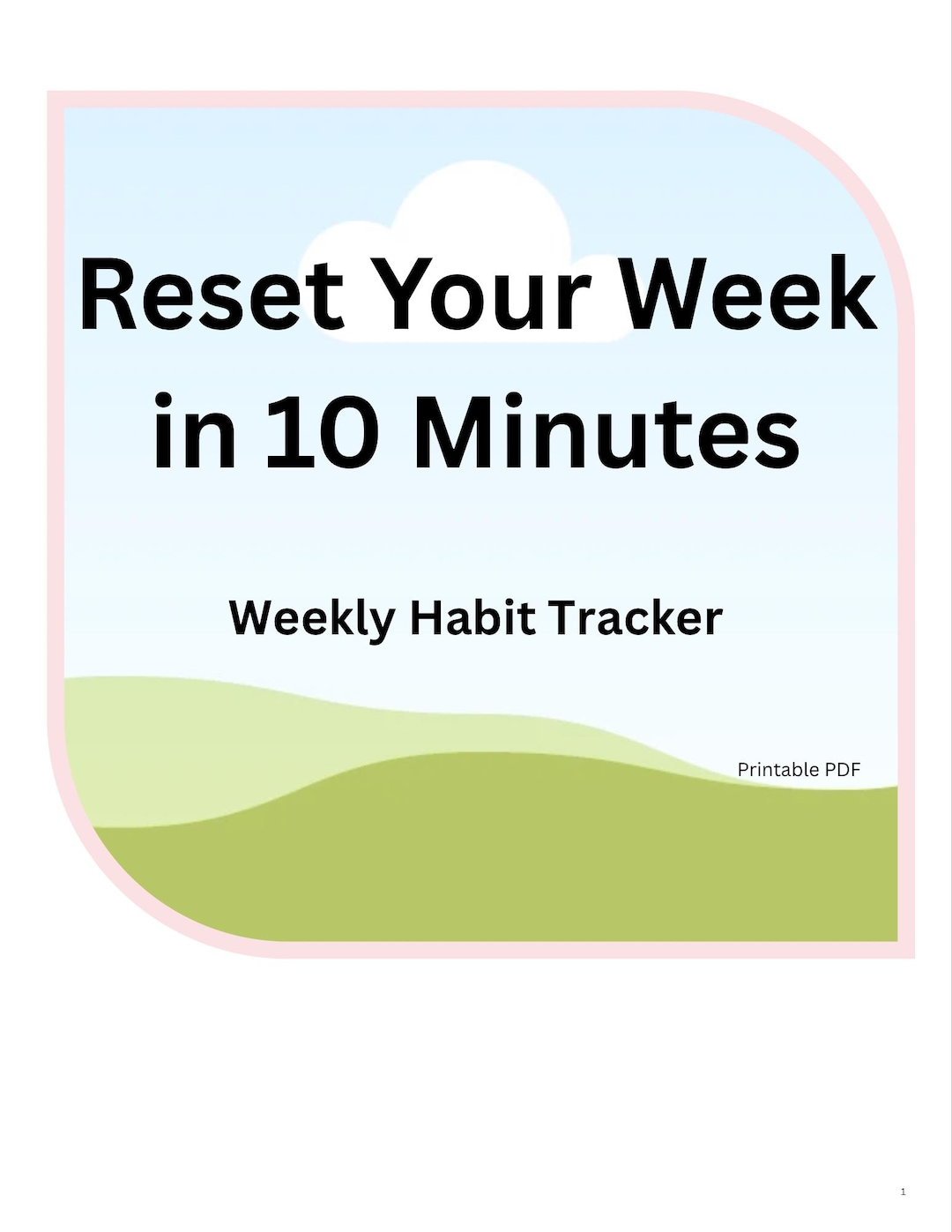 Weekly Habit Tracker Printable | Minimalist Goal Planner (PDF Download ...