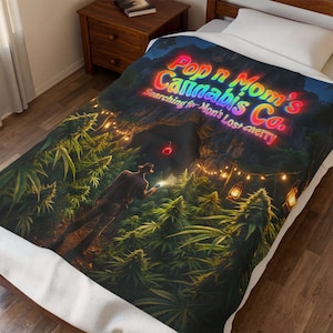 Cannabis Jungle - Mom's Lost Cherry blanket | Velveteen Plush Adventure Throw 50" x 60"