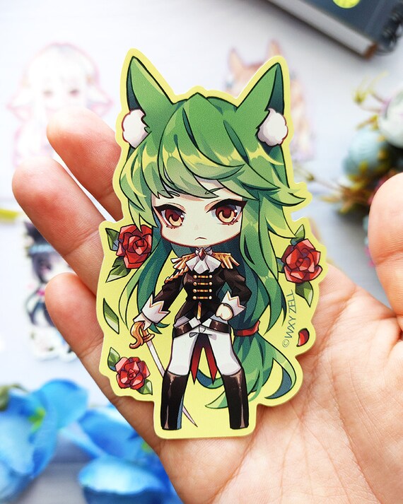 Cute Anime Girl 4 Large Vinyl Stickers Kawaii