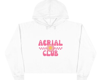 Sudadera corta con capucha Aerial Club Daisy Graphic / Cuadros rosas retro