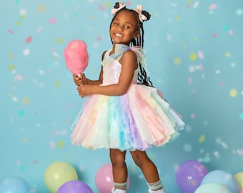 Rainbow Birthday Dress, Unicorn Birthday Dress, Celebration Dress, Rainbow Baby Dress, Rainbow Baby First Birthday, Birthday Dress, Party