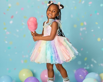 unicorn first birthday dress Pastel Unicorn Dress, Rose Gold Unicorn First Birthday Dress, Unicorn Pastel Birthday,Unicorn Birthday Outfit,Unicorn Tutu Dress,Unicorn Dresses girl main image 0