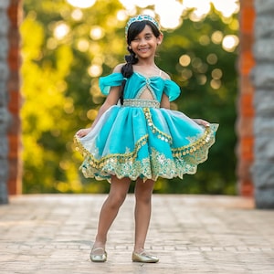 Jasmine Inspired Dress, Jasmine Costume, Girls Jasmine Dress, Jasmine Halloween, Aladdin Costume, Aladdin Dress image 3