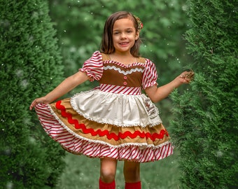 cute christmas dress Girls' Christmas Party Twirl Dress – Little Stocking Company main image 0