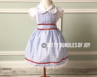 Dorothy Wizard of Oz Birthday Outfit - Dorothy Halloween Costume - Wizard of Oz Costume - Blue Gingham Dress - Dorothy Pinafore Dress