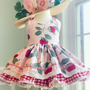 Strawberry Dress, Summer Dress, Sun dress, Girls Berry Dress, Berry Sweet Birthday, Birthday Dress, Lemon Dress, Twotty Fruity