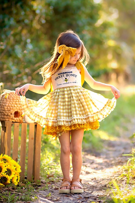 Bee Dress, Happy Bee Day Dress, Bee Birthday Dress, Bee Sundress