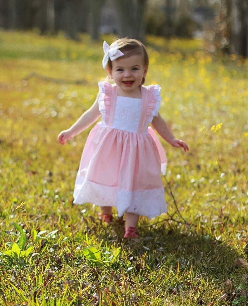 Easter Monogram Dress Personalized Easter Dress Pink Easter Etsy Sweden