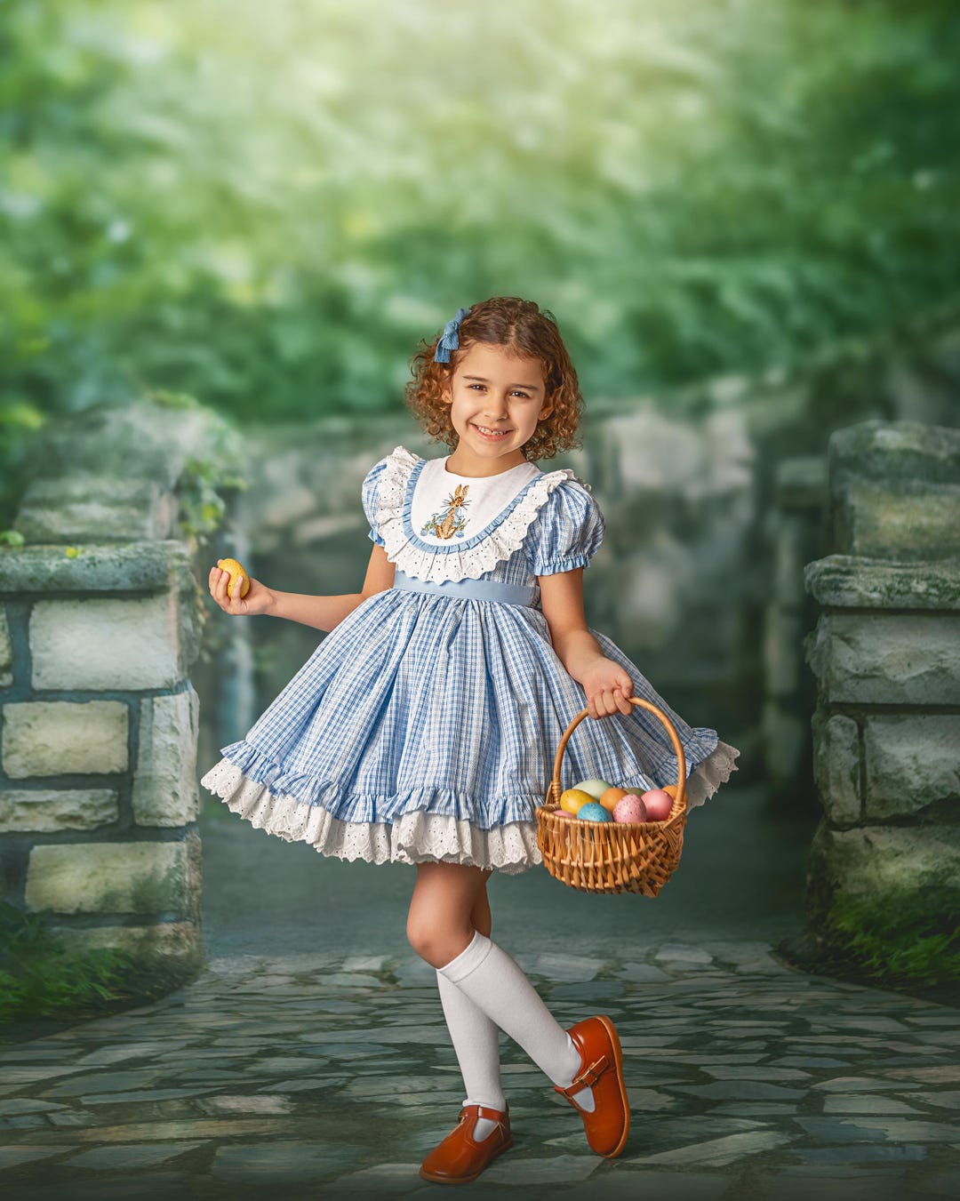 Easter Dress, Peter Rabbit Dress, Easter Bunny Dress, Blue Easter