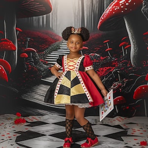 Queen of Hearts Dress, Queen of Hearts Costume, Alice in Wonderland dress, Alice in Wonderland Costume, Onederland dress