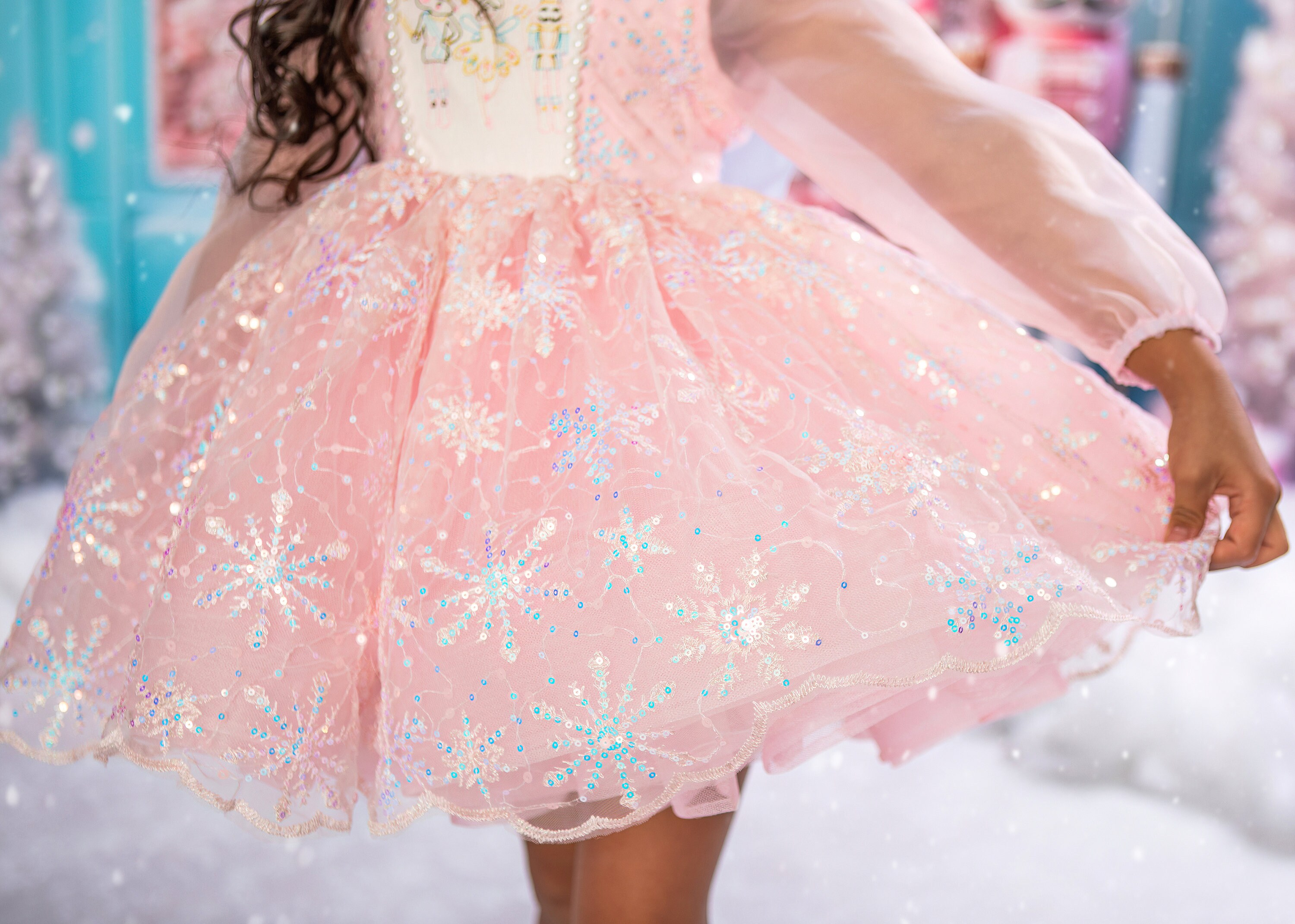 Nutcracker Dress, Sugar Plum Fairy Dress, Pink Christmas Dress, Pink Snowflake Dress, Pink and Blue Christmas Dress, Girls Christmas Dress Nutcracker Dress, Sugar Plum Fairy Dress, Pink Christmas Dress, Pink Snowflake Dress, Pink and Blue Christmas Dress, Girls Christmas Dress
