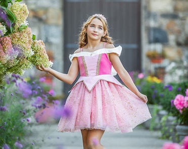 Pink Dress Princess Face Cosplay Vestidos De Princesa Aurora Para Nia Aurora  Princess Costume