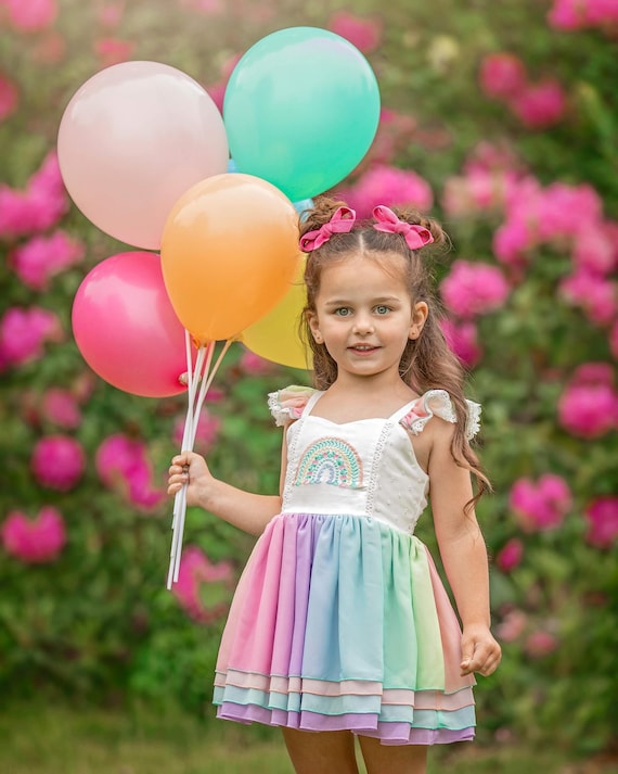 Vestito arcobaleno, vestito arcobaleno per bambine, vestito