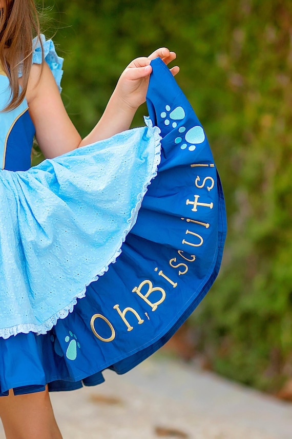 Bluey dress, Bluey birthday dress, bingo dress, blue dog dress
