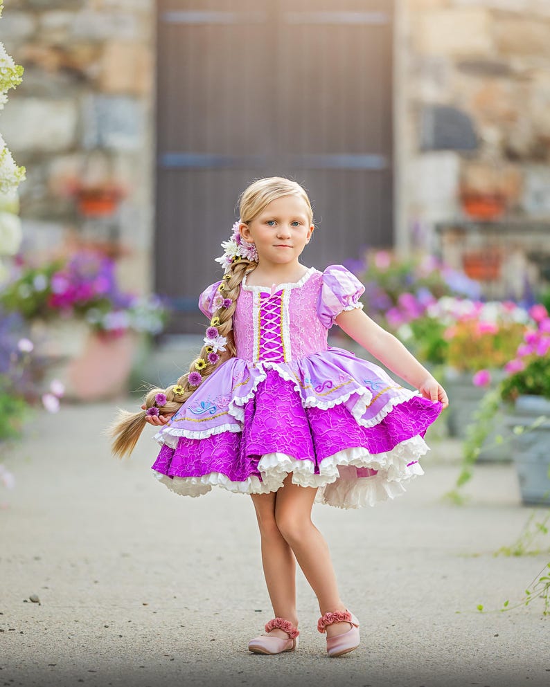 Rapunzel dress, rapunzel costume, princess dress, tangled dress, tangled costume, princess costume, princess birthday, rapunzel birthday image 3
