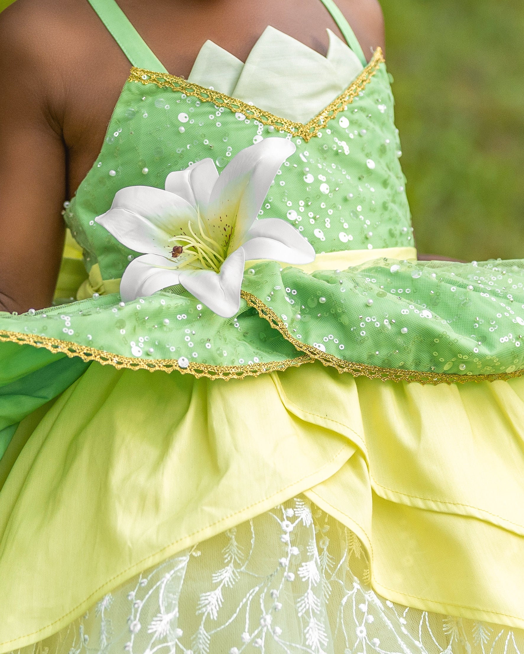 green princess tiana dress Disney Princess Tiana The Princess and the Frog Inspired Tutu Dress –  EverAfterTutuCo main image 1