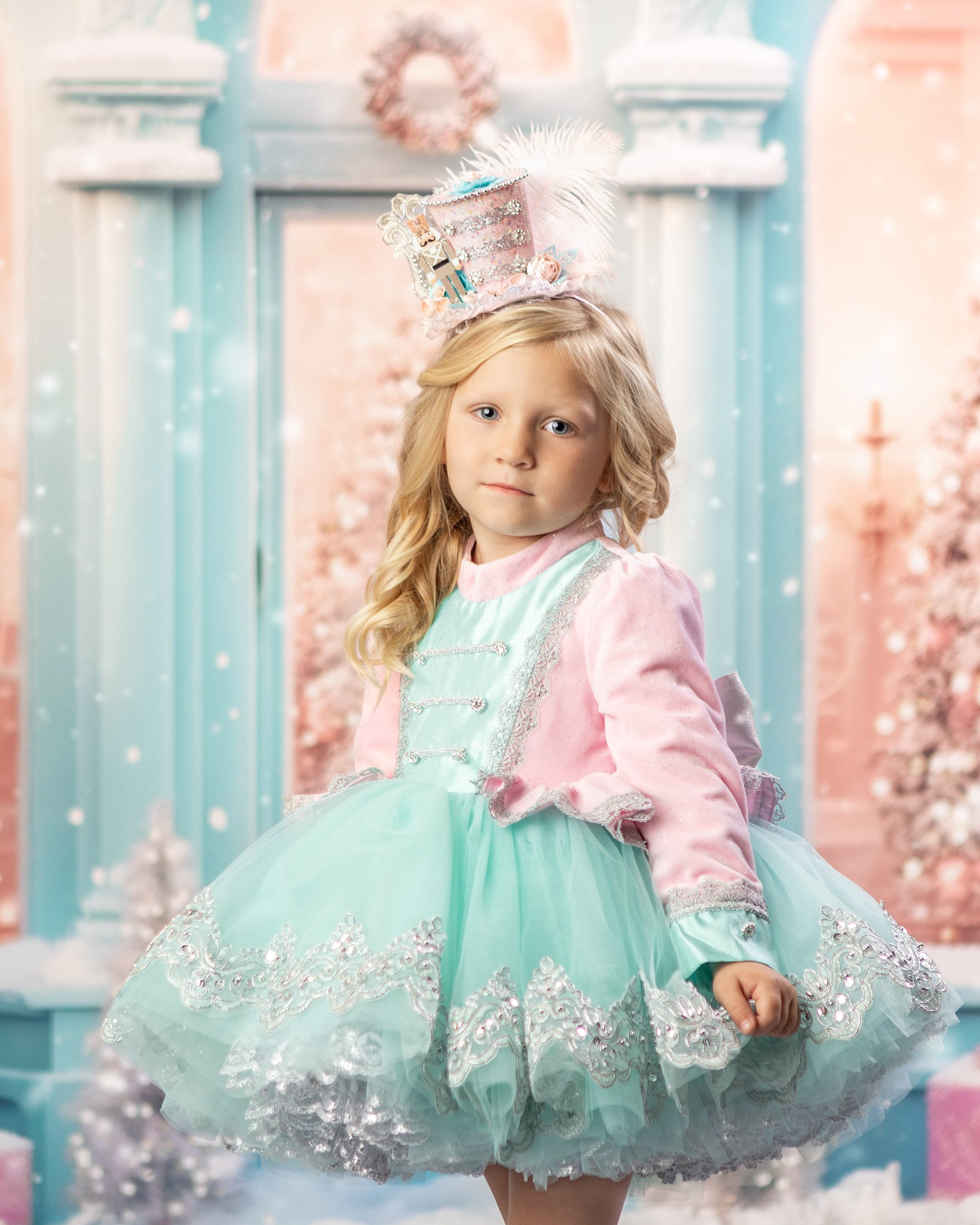 green emerald velvet dress Sugarplum Fairy 3/4 Sleeve Pocket Twirl Dress
