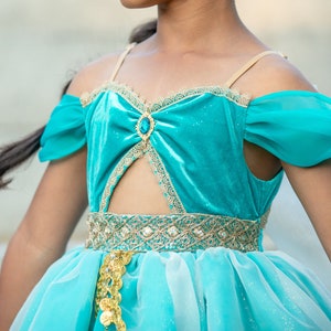 Jasmine Inspired Dress, Jasmine Costume, Girls Jasmine Dress, Jasmine Halloween, Aladdin Costume, Aladdin Dress image 8