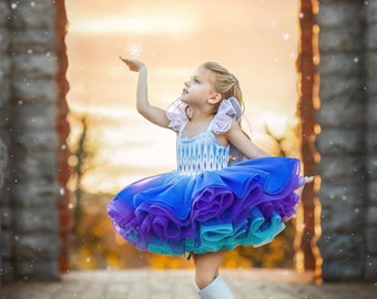 Jurk Elsa, Halloween-kostuum Elsa, jurk ijskoningin, Frozen-jurk, prinsesjurk, coutureprinses, Elsa-kostuum