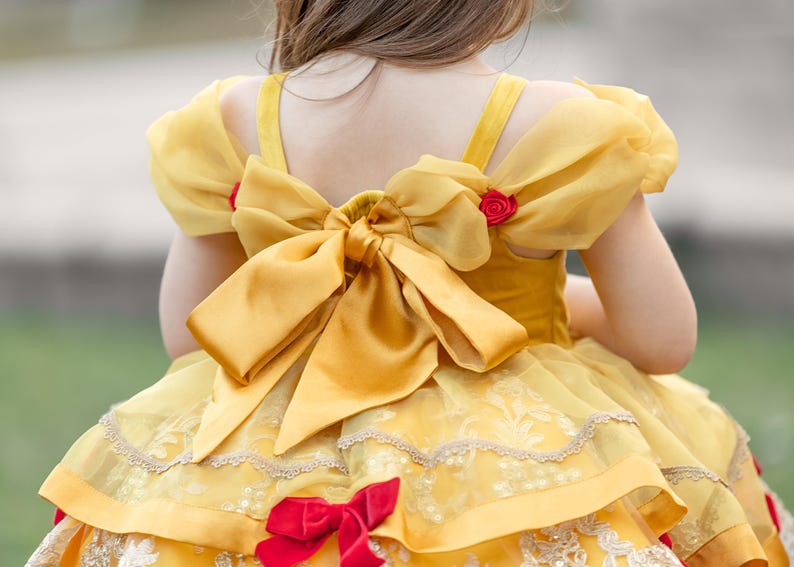 Girls Belle Dress, Girls Belle Costume, Girls Halloween costume, beauty and beast dress, girls princess costume, girls princess dress, image 2