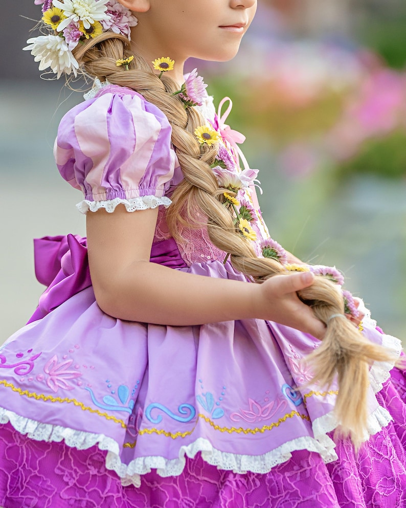 Rapunzel dress, rapunzel costume, princess dress, tangled dress, tangled costume, princess costume, princess birthday, rapunzel birthday image 4