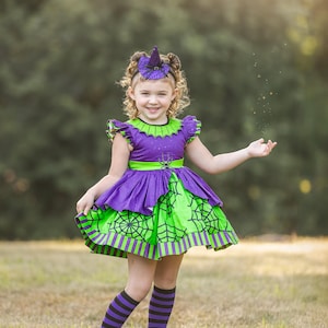 green and purple witch dress Toddler Category:SEQUINS