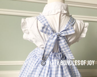 Dorothy Wizard of Oz Birthday Outfit - Dorothy Halloween Costume - Wizard of Oz Costume - Blue Gingham Dress - Dorothy Pinafore Dress