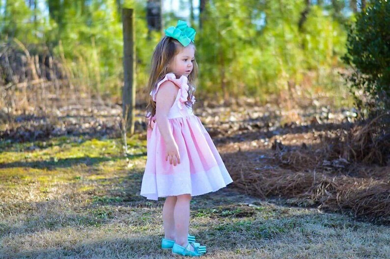 Easter Monogram Dress Personalized Easter Dress Pink Easter Etsy