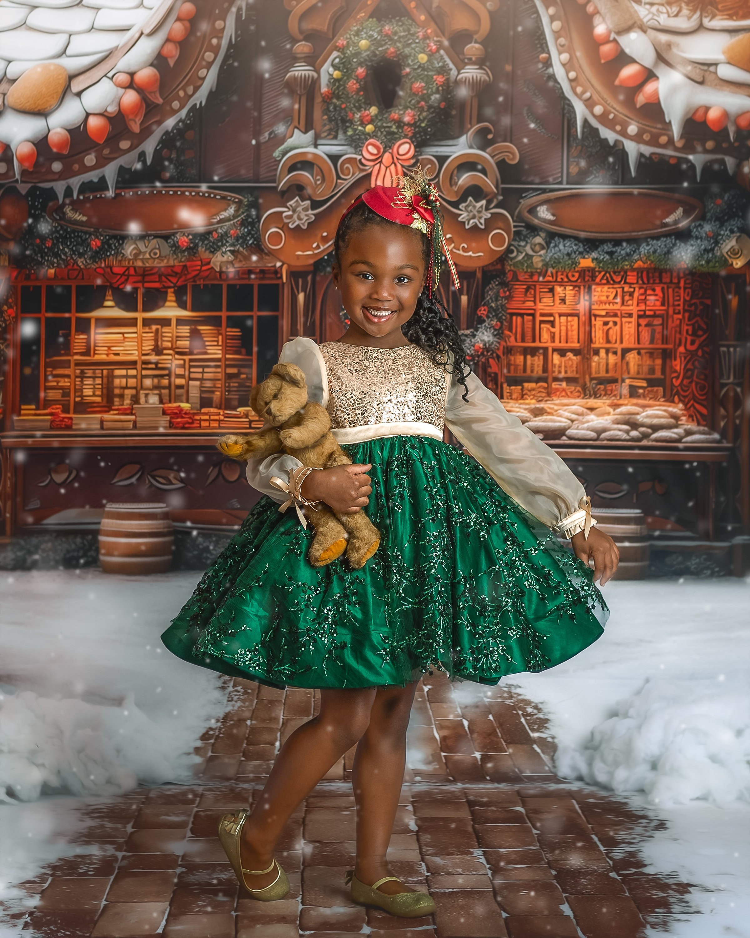green and gold christmas dress Women's Elf Sequin Dress | Unique Holiday Dress | High Strength & Durable Material | Green main image 0