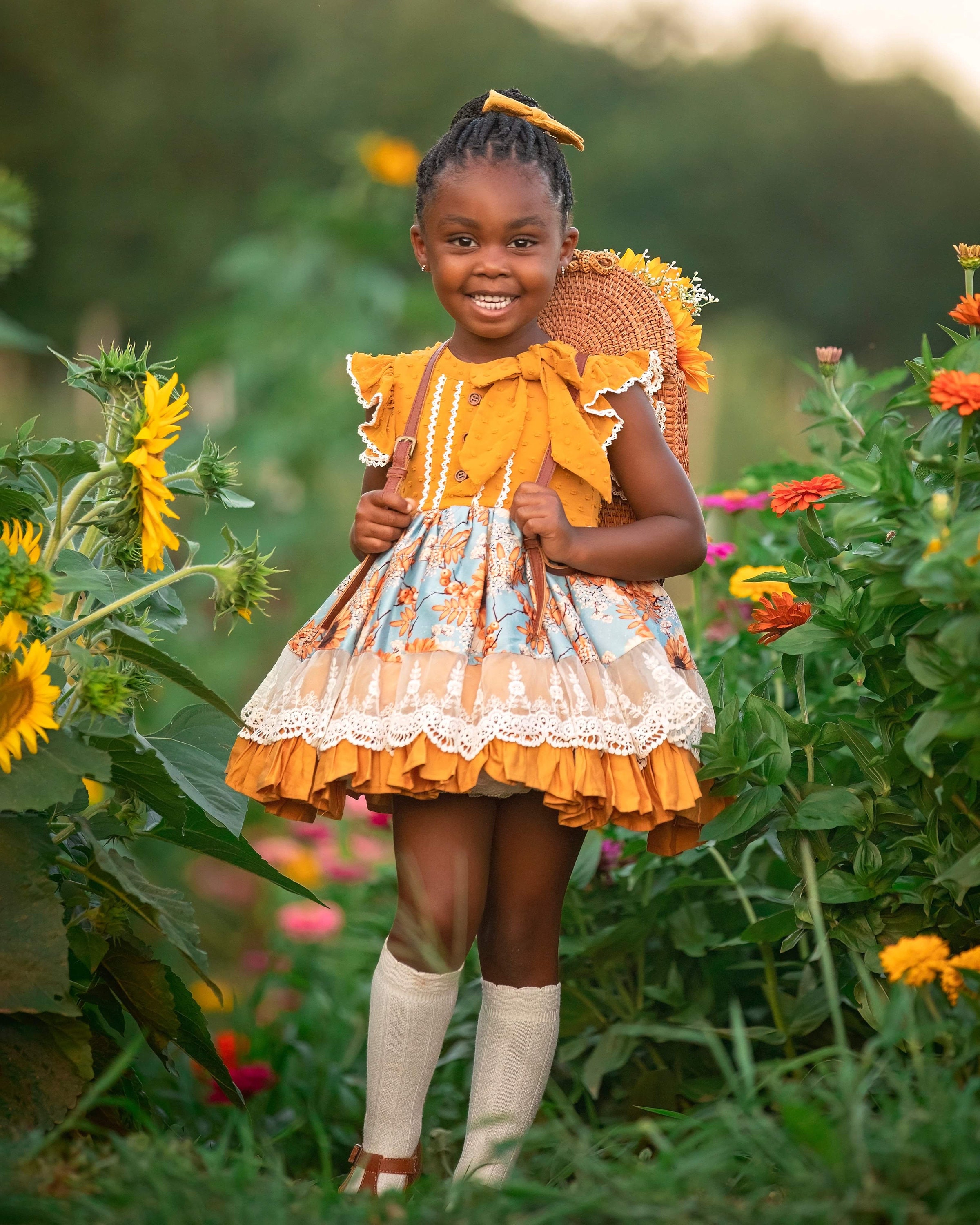 Sunflower Dress, Fall Dress, Fall Photo Dress, Fall Floral Dress, Autumn Dress, Fall Foliage Dress