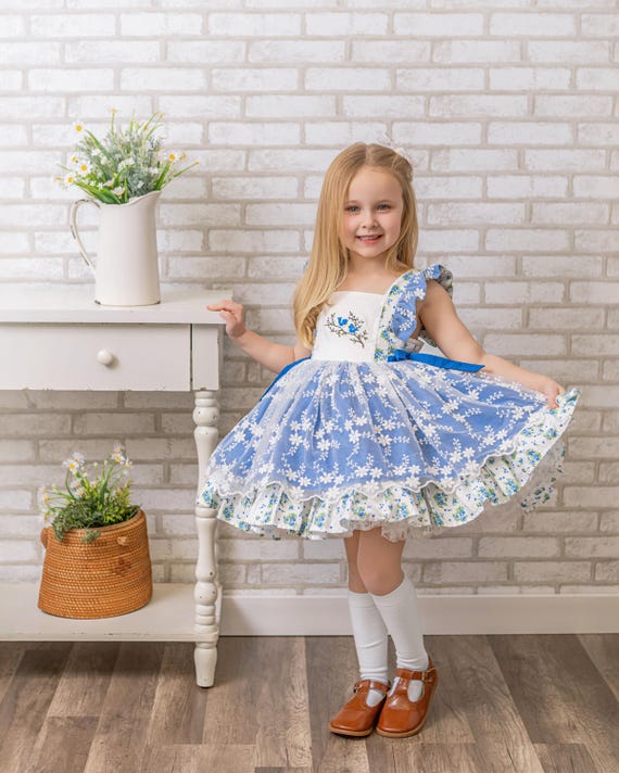 blue floral easter dress Hattie Dress in Blue Floral L