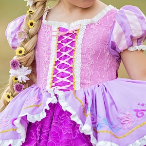 Rapunzel dress, rapunzel costume, princess dress, tangled dress, tangled costume, princess costume, princess birthday, rapunzel birthday image 6