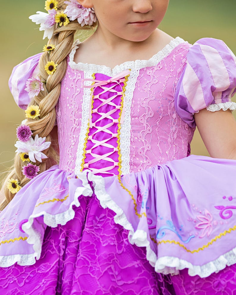 Rapunzel dress, rapunzel costume, princess dress, tangled dress, tangled costume, princess costume, princess birthday, rapunzel birthday image 6